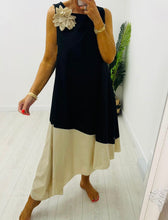 Load image into Gallery viewer, Green khaki, cream or black 3d flower dress
