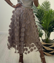 Load image into Gallery viewer, Pink blush, blue, taupe, cream 3d disc skirt

