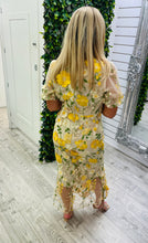 Load image into Gallery viewer, Beige and yellow 3d flower dress
