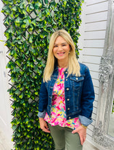 Load image into Gallery viewer, Dark denim blue jacket size 8+10
