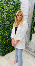 Load image into Gallery viewer, White button sleeve blazer
