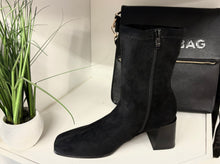 Load image into Gallery viewer, Black suede zipped kyla boot 4,7,8
