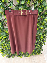 Load image into Gallery viewer, Burgundy or black belted leather look marc angelo skirt
