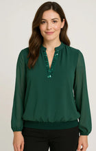 Load image into Gallery viewer, Green sparkle marc angelo blouse top
