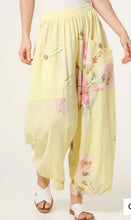 Load image into Gallery viewer, Beige, pink, mocha, lemon Floral pure cotton barrel leg trousers
