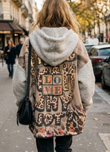 Load image into Gallery viewer, Green or beige zipped love paris hoodie

