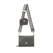 Load image into Gallery viewer, Brown or grey bee crossbody handbag
