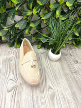 Load image into Gallery viewer, Beige lock loafer shoe
