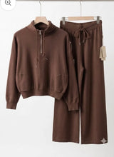 Load image into Gallery viewer, Chocolate, beige or black aspen zip loungesuits
