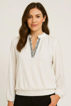 Load image into Gallery viewer, White sparkle marc angelo blouse top size 12
