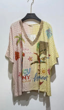 Load image into Gallery viewer, Blue, gingham, palm, lemons printed paris tunic tops
