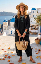 Load image into Gallery viewer, Brown,black or beige textured co ord trouser and top set

