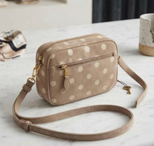 Load image into Gallery viewer, Rust with beige, rust with pink, beige polka dot handbags
