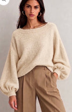 Load image into Gallery viewer, Cream, wine, chocolate Balloon sleeve katie jumper

