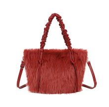 Load image into Gallery viewer, Wine, leopard, brown fluffy jm1657 handbag
