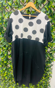 Black polka dot dress