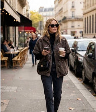 Load image into Gallery viewer, Brown paris zipped teddy waistcoat
