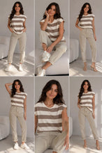 Load image into Gallery viewer, Red or beige kyla strippy top
