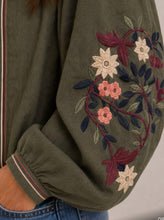 Load image into Gallery viewer, Chocolate brown, green, denim blue kyla jacket
