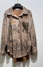 Load image into Gallery viewer, Carmel eye or brown bird printed paris shirt
