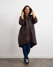 Load image into Gallery viewer, Dark Burgundy or chocolate leather pu look hope zipped kyla jacket coat
