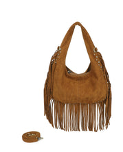 Load image into Gallery viewer, Coffee or brown 1708 suede shoulder boho fringe handbag
