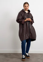 Load image into Gallery viewer, Dark Burgundy or chocolate leather pu look hope zipped kyla jacket coat
