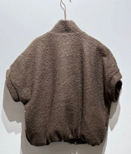 Load image into Gallery viewer, Brown paris zipped teddy waistcoat
