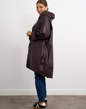 Load image into Gallery viewer, Dark Burgundy or chocolate leather pu look hope zipped kyla jacket coat
