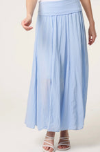 Load image into Gallery viewer, Blue, white, pink crinkle maxi skirt
