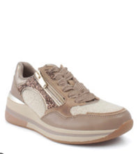 Load image into Gallery viewer, Cappu beige marco tozzi wedge trainer 464
