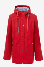 Load image into Gallery viewer, Red button zip raincoat
