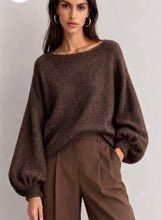 Load image into Gallery viewer, Cream, wine, chocolate Balloon sleeve katie jumper

