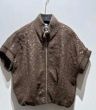 Load image into Gallery viewer, Brown paris zipped teddy waistcoat
