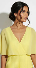 Load image into Gallery viewer, Yellow pleated chiffon marc angelo dress
