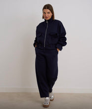 Load image into Gallery viewer, Navy kyla suit zippy jacket with matching trousers
