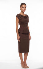 Load image into Gallery viewer, Brown peplum marc angelo dress
