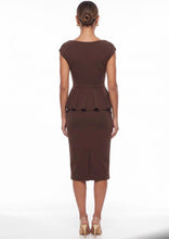 Load image into Gallery viewer, Brown peplum marc angelo dress
