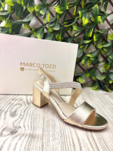 Load image into Gallery viewer, Gold and diamond marco tozzi new wedding heel
