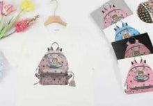 Load image into Gallery viewer, White, grey or black Teddy backback t-shirt
