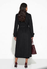 Load image into Gallery viewer, Red or black long wool marc angelo trench coat
