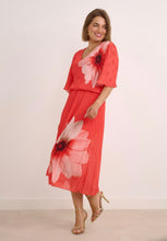 Load image into Gallery viewer, Pink or orange 2 flower kyla pleat dress
