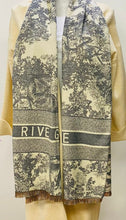 Load image into Gallery viewer, Navy or grey c inspired luxury scarf
