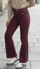 Load image into Gallery viewer, Wine, cream, brown folyrose 6268 jeans
