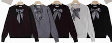 Load image into Gallery viewer, cream, black,cofee,grey,purple Bow neck cardigan
