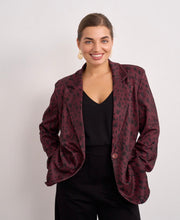Load image into Gallery viewer, Burgundy or brown leopard print kyla blazer jacket
