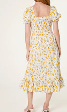 Load image into Gallery viewer, Lemon ditsy floral milkmaid dress
