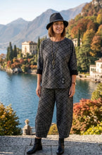 Load image into Gallery viewer, Taupe, grey, brown, beige and burgundy checkered co ord n set
