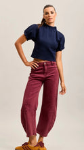 Load image into Gallery viewer, Burgundy balloon stretch toxik jean
