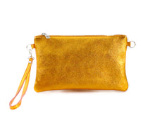 Load image into Gallery viewer, Fuschia pink, green, pink, gold, blue, silver, bronze, orange and rose gold clutch metallic handbags
